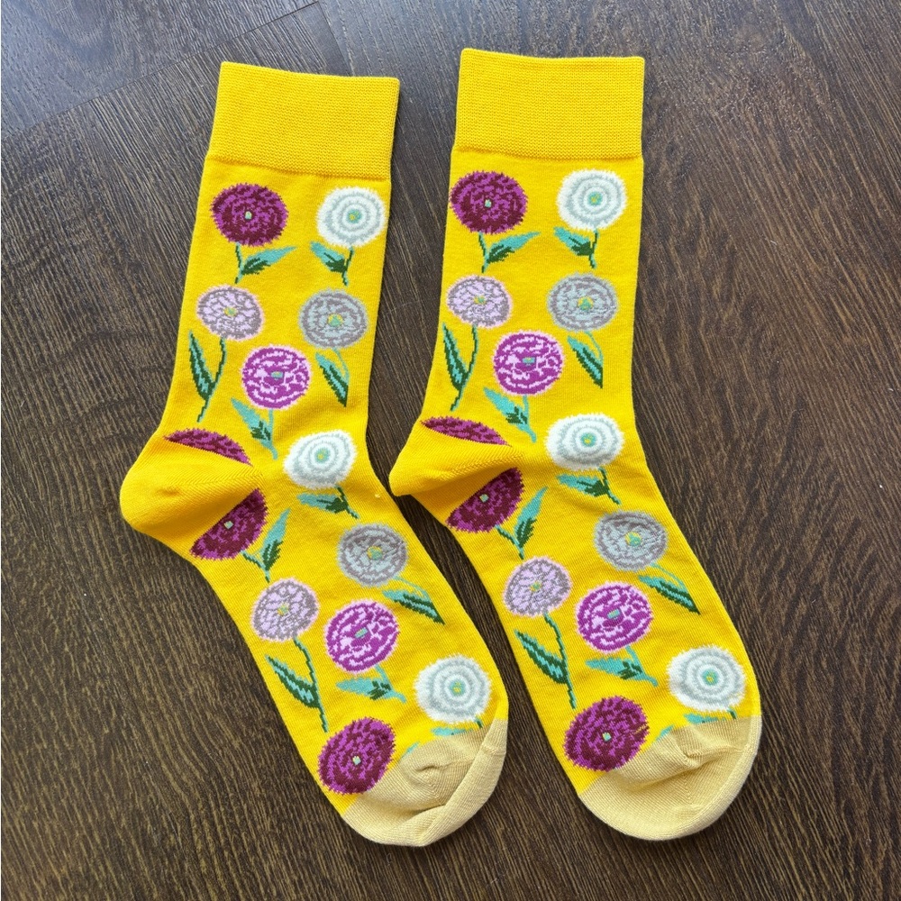 Brand New Floral Yellow Socks